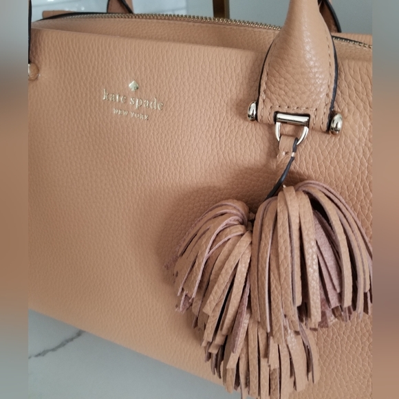 SOLD! NWT KATE SPADE ♠️ MARYAM PALMER DRIVER PEBBLED LEATHER Tiramisu/Tan - Picture 6 of 16